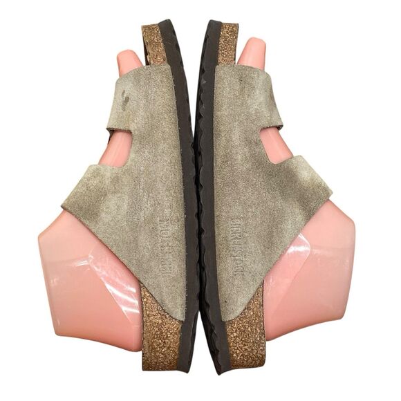 Birkenstock Arizona Sandals Women’s Size 6 Taupe Suede Slides Reg Width (HF15) - Picture 5 of 7
